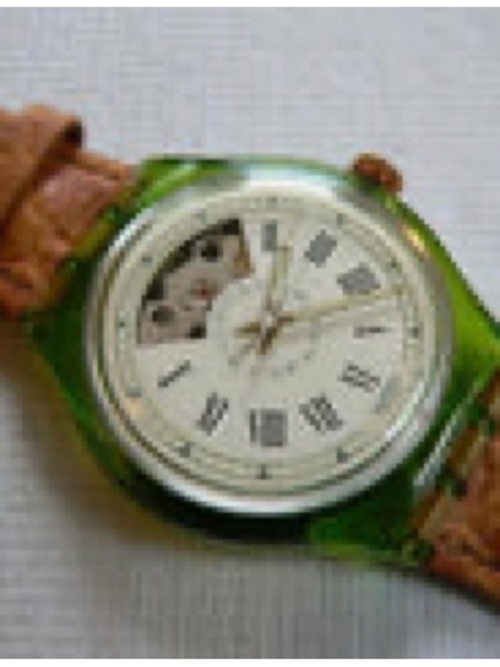 Swatch Green Transparent Case Watch with Roman Numeral Dial - Picture 3 of 3